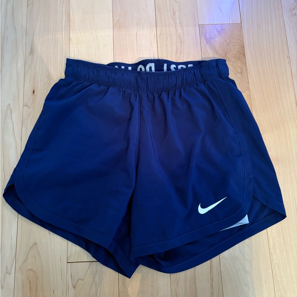 Nike Women’s Tempo DriFit Navy Blue Just Do It Shorts